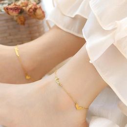Anklets High Quality Women Love Heart Letter Pendant Ankle Bracelet Foot Chain Jewellery For Girls Non Tarnish Waterproof