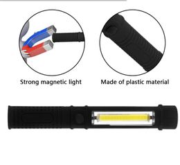 COB LED Mini Working Inspection light Pocket Flashlight PenLight With Magnet Portable camping Torch lamp