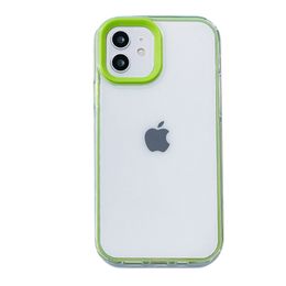 Colorful Frame 3 In 1 Cell Phone Cases For iPhone 14 13 pro 12 11 TPU PC Anti-fall Clear Shockproof Case Candy Color