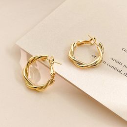 Hoop Earrings Fashion Distortion Interweave Twist Metal Circle Geometric Round For Women Accessories Retro Party