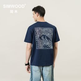 Men's TShirts Summer Paisley Pattern Print Tshirts Men Oversize 260g 100 Cotton Fabric Tops Plus Size Brand Clothing 230110