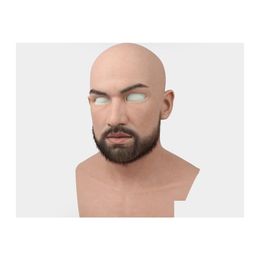 Party Masks Male Latex Realistic Adt Sile Fl Face For Man Cosplay Mask Fetish Real Skin Drop Delivery Home Garden Festive Supplies Dhjez