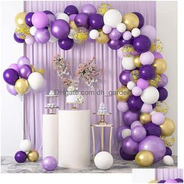 Other Event Party Supplies Christmas Aron Purple Balloon Chain Suit Deep Gold Decoration Wedding Single Wreath Arch Drop D Dhgarden Dhyw7