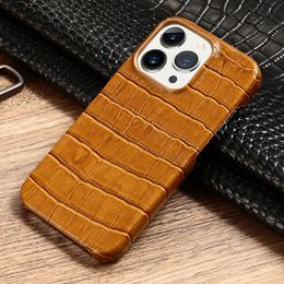 Luxury Crocodile texture Genuine Leather case for iphone 14 13 Pro Max 13 mini 12 11 pro max XS MAX XR 8 plus 6 cover