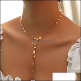 Pendant Necklaces For Women Korean Gold Choker Necklace Woman Fashion Jewelry Drop Delivery Pendants Otz9Y