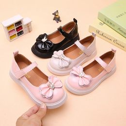Flat Shoes Princess Elegant School For Lights Girl Kid Dress Fashion Crystal Bow Children'S Show Autumn Leather Sneakers 8