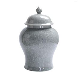 Storage Bottles Ceramic Flower Vase Bottle Desktop Home Decor Porcelain Ginger Jar
