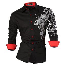 Men's Casual Shirts Sportrendy Shirt Dress Long Sleeve Fashion Dragon Stylish JZS041 230111
