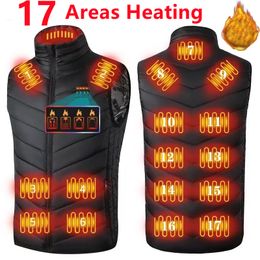 Men's Vests 17/13 Areas Heated Vest Men Jacket Heated Winter Womens Electric Usb Heater Tactical Jacket Man Thermal Vest Body Warmer Coat6XL 230111