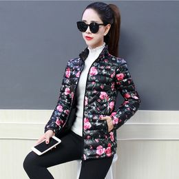 Women's Down Parkas Woman Winter Clothes Women Coat Flower Print Warm Jacket Doudoune Femme Streetwear Plus Size XL6XL 230111