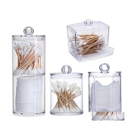 Storage Bags Acrylic Cosmetic Organiser Cotton Swabs Qtip Box Container Makeup Pad Jewellery Holder Candy Drop Delivery Home Garden Ho Dhwwt