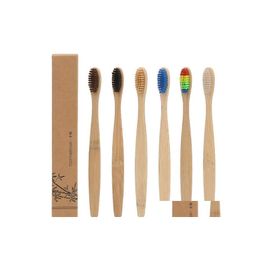 Disposable Toothbrushes High Quality Bamboo Toothbrush Soft Nylon Capitellum With Box Packaging Oral Whitening El Use Drop Delivery Dhyni