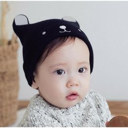 Berets Autumn Winter Wool Hats For Baby Girls Boys Embroidered Cartoon Bear Ear Cap Kids Beanies Children Warm Bonnets Wholesale 2023