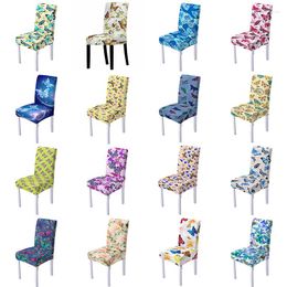 Chair Covers Butterfly Cover For Dining Room Elastic Modern Removable Protector Furniture
