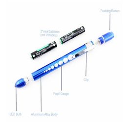 Portable LED Medical Penlight Torch Lamp with Scale Surgical First Aid Nurse Doctor Emergency Pen Light White Yellow Beam Lamp