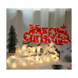 Christmas Decorations Decoration 2022 Year Xmas Merry Led Letter Tag Light String Fairy Garland Home Noel Drop Delivery Garden Festi Dhuwk