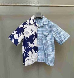 Men's Casual Shirts Summer mens contrast pattern shirt loose edition designer high-quality floral print design men luxury short-sleeved s 1ZAY