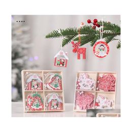 Christmas Decorations 2023 Wooden Small Pendant Tree Elk Gift Exquisite Box Painted Drop Delivery Home Garden Festive Party Supplies Dhmxw