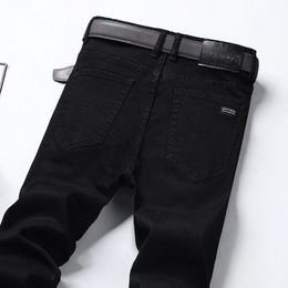 Men's Jeans Black Branded Men'S Stretch Jeans Spring Summer Business Casual Loose Straight Denim Trousers Male Autumn Slim Pants 230111