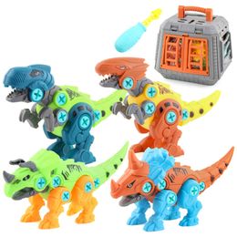 Blocks DIY Disassembly Dinosaur Montessori Model Toy Kit Screw Nut Assembling Educational Puzzle Toys Construction Set For Children Boy 230111