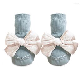 First Walkers 3 Pairs Autumn Winter Baby Girls Bowknot Socks Shoes Infant Anti Slip Soft Cotton Toddler Born