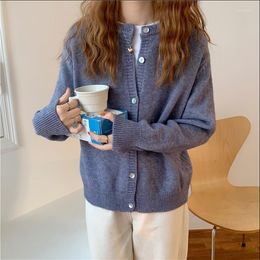 Women's Knits Autumn 2023 Winter Style Tops Harajuku Korean Fashion Personality Friends Vintage Clothes Lazy Knitted Cardigan Women Sweaters