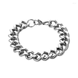 Link Bracelets Chain On Hand Bracelet Men Stainless Steel Hip Hop Rock Gifts For Male Accessories Fashion Charm Wholesale
