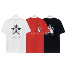 Design Luxury Fashion Mens T Shirt Five-pointed Star Rabbit Letter Print Short Sleeve Round Neck Summer Loose T-shirt Top Black White Red Asian Size S-2XL