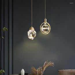 Pendant Lamps 2023 Jewery Crystal LED Single Light Brass Good Quality Chandelier For Living Room Bedside Lamp Free Bulb