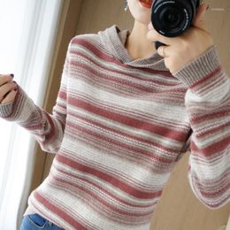 Women's Sweaters Autumn And Winter FRSEUCAG Brand Women's Pure Wool Sweater Fashion Slim Long-sleeved Knit Product PulloverHooded Sweate