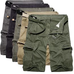 Men's Shorts Mens Military Cargo Summer army green Cotton men Loose MultiPocket Homme Casual Bermuda Trousers 40 230110