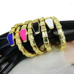 Bangle 3Pcs Enamel Metal Gold Bracelet Mix Colour Women Fashion 51427