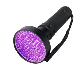 Super Bright 100LED UV Light 395-400nm UV Flashlight Torch Purple Light Portable Violet blacklight For Inspection Pet Urine Stains LED spotlights torcches lamps