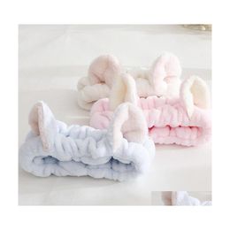 Towel Lovely Elastic Cat Ears Headband Girls Makeup Face Clean Washing Spa Head Ornaments For Women Drop Delivery Home Garden Textile Dh8Nq
