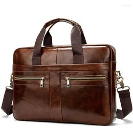 Briefcases Men's Leather Bags For Man Messenger Bag Male Genuine Travel Business Shoulder Laptop Briefcase Mens 2023