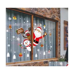 Christmas Decorations Wall Window Stickers Marry Decoration For Home 2021 Ornaments Xmas Navidad Gift Year 2022 Drop Delivery Garden Dhxrd