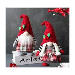 Christmas Decorations Cute Gnome Plush Doll Faceless Party Props With Hooded Home Table Gnomes Decor For Ornament Gifts Drop Deliver Dhz8U
