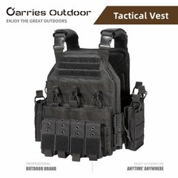 Men's Vests Tactical Vest Military Combat Armour Vest 1000D Nylon Hunting Airsoft Vest Adjustable Outdoor CS Training Molle Vest 230111
