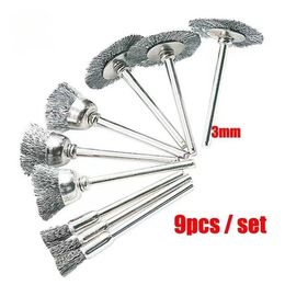 9pcs Steel brush Wire wheel Brushes Die Grinder Rotary Tool Electric Tool for the engraver