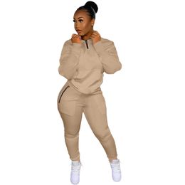 New Fall Winter Women Cotton Tracksuits Long Sleeve Outfits Pullover Hoodie and pants Two Piece Sets Outwork Sportswear Casual Jogger suits Active Sweatsuits 8455