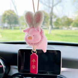 Interior Decorations Cute Anime Pig Car Pendant Rear View Mirror Parts Accessories Girls Indoor Home Ornaments For Girlfriend Gifts