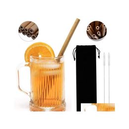 Drinking Straws 23Cm Ecofriendly Bamboo St Reusable Cleaner Brush Sts Bags For Party Wedding Bar Tools Beverages Drop Delivery Home Dhd32