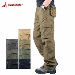 Men's Pants Mens Cargo Tactical Multi-Pocket Overalls Male Combat Cotton Loose Slacks Trousers Army Work Straight