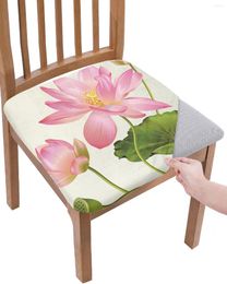 Chair Covers Plant Pink Lotus Elasticity Cover Office Computer Seat Protector Case Home Kitchen Dining Room Slipcovers