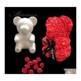 Decorative Flowers Wreaths 1Pcs Modelling Polystyrene Styrofoam White Foam Bear Mould Teddy For Valentines Day Gifts Birthday Party Dhenv