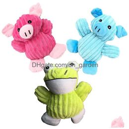 Dog Toys Chews Cute Pet Cat Funny Fleece Durability Plush Toy Squeak Chew Sound Pig Frog Drop Delivery Home Garden Supplies Dhgarden Dh13R