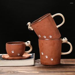 Mugs Lovers Cup 340ML Hand Made Irregular Retro Creative Coarse Pottery Water Korean-Japanese Ceramics Tea Coffee Cups