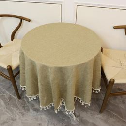 Table Cloth Round Nordic Tassels Cloths Elegant Decoration Cotton Linen Rectangular Dining Tablecloth Wedding Party El Desk Covers