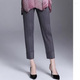 Women's Pants 2023 Personality Pleated Trousers For Women Fashion Casual Elastic Waist Pencil High Quality All-match E141