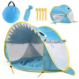 Toy Tents Baby Beach Tent Uv-protecting Sunshelter With A Pool Baby Kids Beach Tent Pop Up Portable Shade Pool UV Protection Sun Shelter 230111